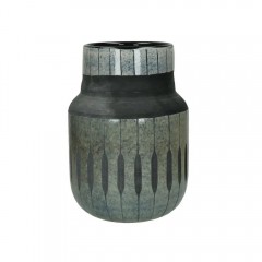 VASE GLAZED BLACK GLASS 22 